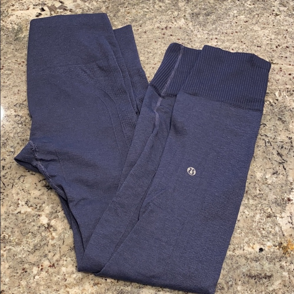 Blue lululemon seamless winter pants